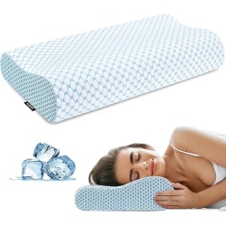 Cervical Pillow for Neck Pain Relief, Contour Memory Foam Pillows for Sleeping, Odorless Ergonomic Pillow Adjustable Orthopedic Cooling Pillow Bed Pillow Neck Support for Side Back Stomach Sleepers