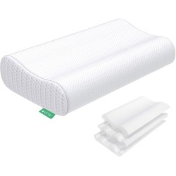 Cervical Pillow for Neck Strain Relief, Memory Foam Neck Pillow for Sleeping, Adjustable Orthopedic Sandwich Pillow, Contour Cooling for Side Back Stomach Sleeper